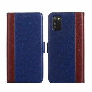 For Samsung Galaxy A03s Ostrich Texture Flip Leather Phone Case(Blue)