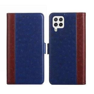 For Samsung Galaxy A22 4G Ostrich Texture Flip Leather Phone Case(Blue)