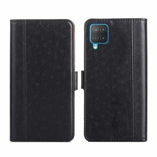 For Samsung Galaxy M12 / F12 Ostrich Texture Flip Leather Phone Case(Black)