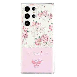 For Samsung Galaxy S22 Ultra 5G Bronzing Butterfly Flower Phone Case(Peony)