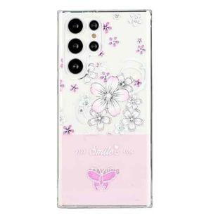 For Samsung Galaxy S22 Ultra 5G Bronzing Butterfly Flower Phone Case(Cherry Blossoms)