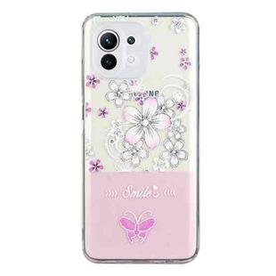 For Samsung Galaxy A22 5G Bronzing Butterfly Flower Phone Case(Cherry Blossoms)