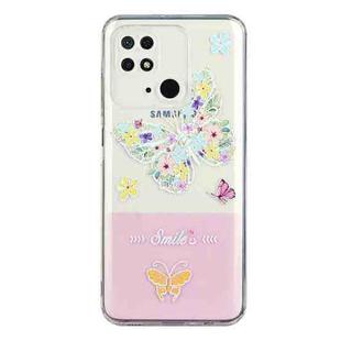For Xiaomi Redmi 10C Bronzing Butterfly Flower Phone Case(Butterfly)