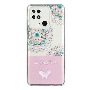 For Xiaomi Redmi 10C Bronzing Butterfly Flower Phone Case(Peacock Flower)