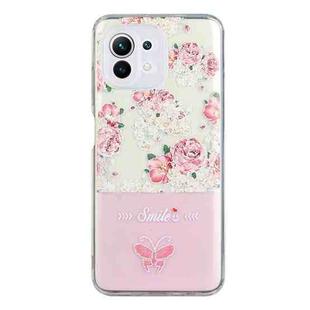For Xiaomi Mi 11 Lite Bronzing Butterfly Flower Phone Case(Peony)