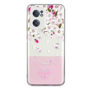 For OnePlus Nord CE 2 5G Bronzing Butterfly Flower Phone Case(Peach Blossoms)