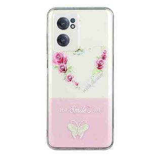 For OnePlus Nord CE 2 5G Bronzing Butterfly Flower Phone Case(Rose Heart)