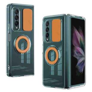 For Samsung Galaxy Fold3 5G Sliding Camera Design Ring Holder TPU Phone Case(Orange)