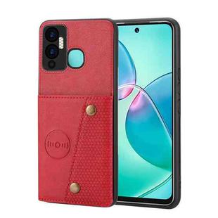 For Infinix Hot 12i Double Buckle Card Slots Magnetic Phone Case(Red)