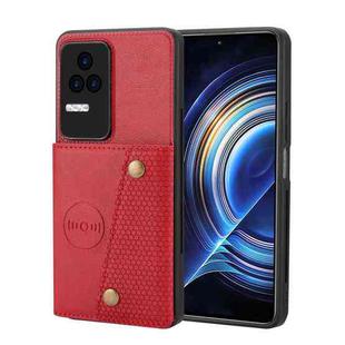 For Xiaomi Redmi K50 Pro Double Buckle Card Slots Magnetic Phone Case(Red)