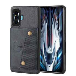 For Xiaomi Redmi K50 Gaming Double Buckle Card Slots Magnetic Phone Case(Blue)