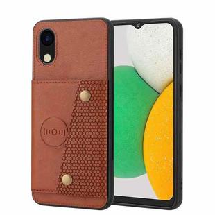 For Samsung Galaxy A03 Core Double Buckle Card Slots Magnetic Phone Case(Brown)