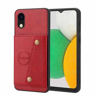For Samsung Galaxy A03 Core Double Buckle Card Slots Magnetic Phone Case(Red)