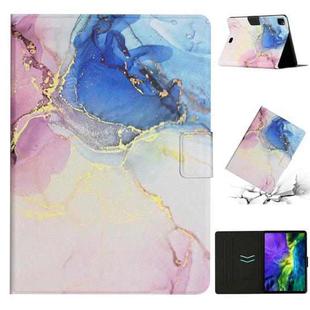 For iPad Pro 11 2020 Marble Pattern Smart Leather Tablet Case(Pink Blue)