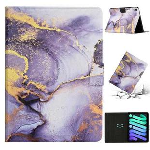 For iPad mini 6 Marble Pattern Smart Leather Tablet Case(Purple)