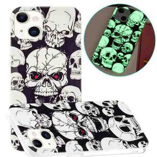 For iPhone 14 Luminous TPU Soft Phone Case (Skull)