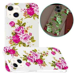 For iPhone 14 Luminous TPU Soft Phone Case (Rose Flower)