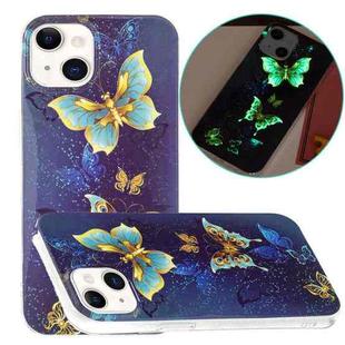 For iPhone 14 Luminous TPU Soft Phone Case (Dual Butterflies)