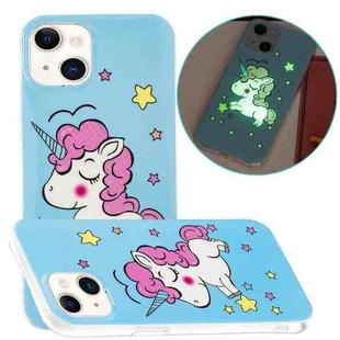 For iPhone 14 Plus Luminous TPU Soft Phone Case (Star Unicorn)
