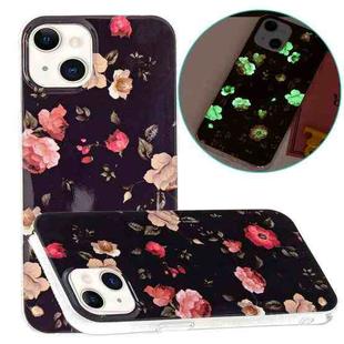 For iPhone 14 Plus Luminous TPU Soft Phone Case (Rose Black)