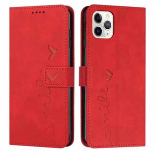 For iPhone 14 Pro Skin Feel Heart Pattern Leather Phone Case(Red)