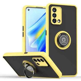 For OPPO A74 4G Q Shadow 1 Series TPU + PC Phone Case with Ring Holder(Yellow)