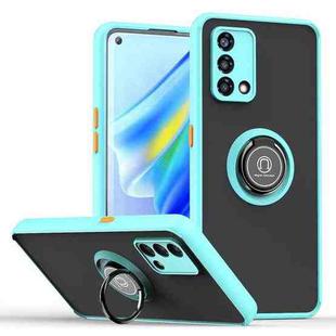 For OPPO A74 4G Q Shadow 1 Series TPU + PC Phone Case with Ring Holder(Sky Blue)