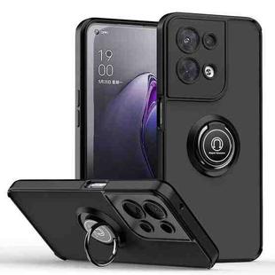 For OPPO Reno8 Pro+ Q Shadow 1 Series TPU + PC Phone Case with Ring Holder(Black+Black)