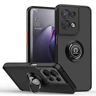 For OPPO Reno8 Q Shadow 1 Series TPU + PC Phone Case with Ring Holder(Black+Red)
