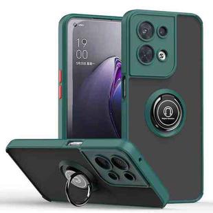 For OPPO Reno8 Q Shadow 1 Series TPU + PC Phone Case with Ring Holder(Dark Green)