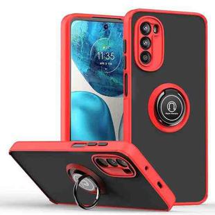 For Motorola Moto G52 Q Shadow 1 Series TPU + PC Phone Case with Ring Holder(Red)