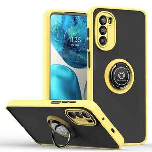 For Motorola Moto G52 Q Shadow 1 Series TPU + PC Phone Case with Ring Holder(Yellow)