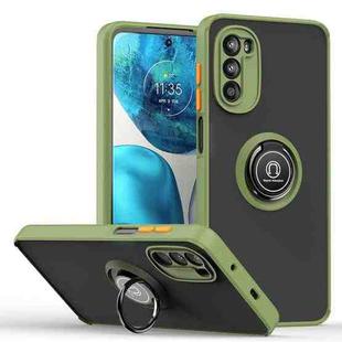 For Motorola Moto G52 Q Shadow 1 Series TPU + PC Phone Case with Ring Holder(Green)