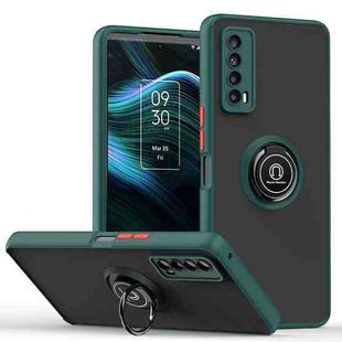For TCL Stylus 5G Q Shadow 1 Series TPU + PC Phone Case with Ring Holder(Dark Green)