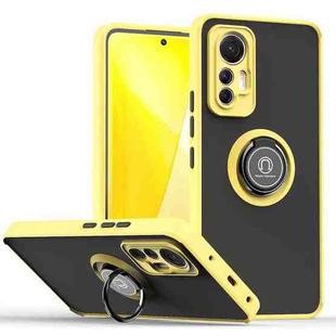 For Xiaomi 12 Lite Q Shadow 1 Series TPU + PC Phone Case with Ring Holder(Yellow)