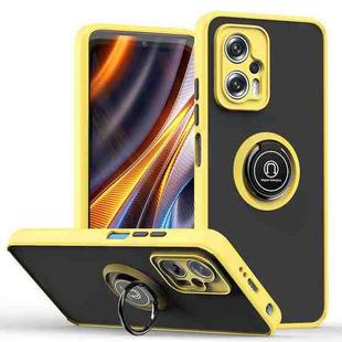 For Xiaomi Poco X4 GT Q Shadow 1 Series TPU + PC Phone Case with Ring Holder(Yellow)