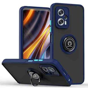 For Xiaomi Poco X4 GT Q Shadow 1 Series TPU + PC Phone Case with Ring Holder(Royal Blue)