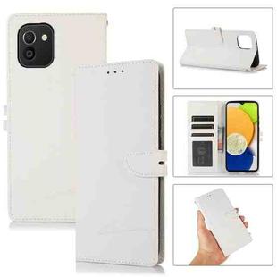 For Samsung Galaxy A03 EU Cross Texture Horizontal Flip Leather Phone Case(White)