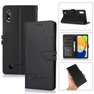 For Samsung Galaxy A10 Cross Texture Horizontal Flip Leather Phone Case(Black)