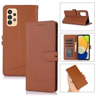 For Samsung Galaxy A13 4G Cross Texture Horizontal Flip Leather Phone Case(Brown)