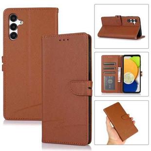 For Samsung Galaxy A13 5G Cross Texture Horizontal Flip Leather Phone Case(Brown)