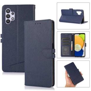 For Samsung Galaxy A32 5G Cross Texture Horizontal Flip Leather Phone Case(Dark Blue)