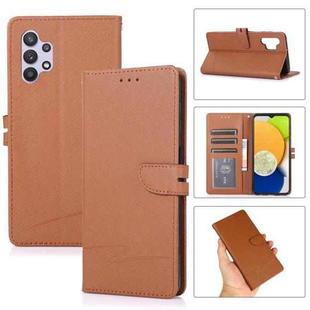 For Samsung Galaxy A32 5G Cross Texture Horizontal Flip Leather Phone Case(Brown)