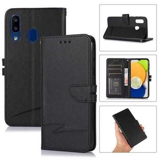 For Samsung Galaxy A40 Cross Texture Horizontal Flip Leather Phone Case(Black)