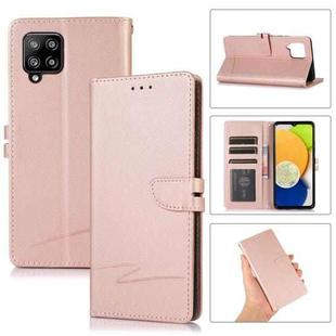 For Samsung Galaxy A42 5G Cross Texture Horizontal Flip Leather Phone Case(Pink)
