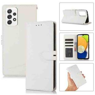 For Samsung Galaxy A52 5G Cross Texture Horizontal Flip Leather Phone Case(White)