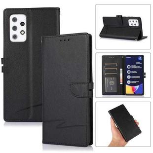 For Samsung Galaxy A72 5G Cross Texture Horizontal Flip Leather Phone Case(Black)