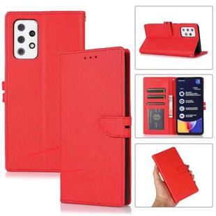 For Samsung Galaxy A72 5G Cross Texture Horizontal Flip Leather Phone Case(Red)
