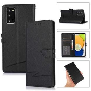 For Samsung Galaxy Note20 Cross Texture Horizontal Flip Leather Phone Case(Black)