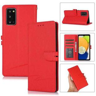 For Samsung Galaxy Note20 Cross Texture Horizontal Flip Leather Phone Case(Red)
